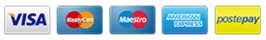 Pagamenti sicuri con Visa, Mastercard, Maestro, American Express e Postepay